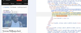 Chrome DevTools Elements panel highlighting the forbes.com LCP hero image element, showing its fetchpriority="high" attribute already applied.